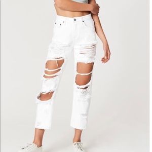 Carmar white denim ripped jeans